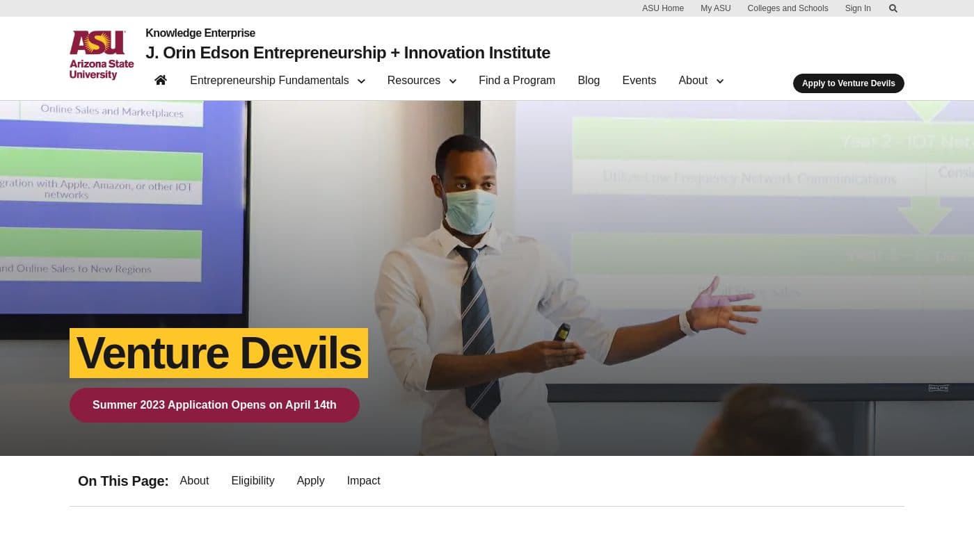 Banner de ASU Venture Devils