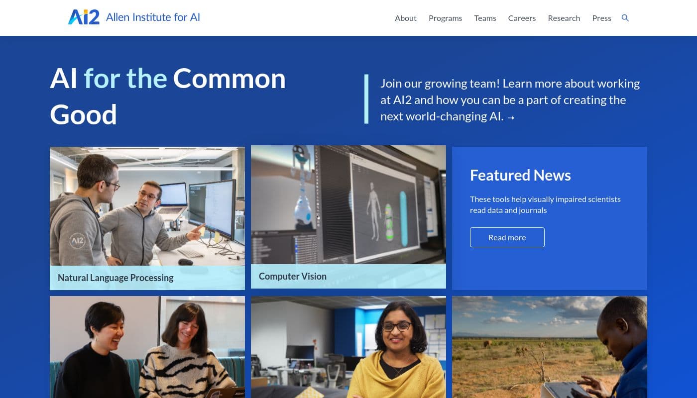 Banner de Allen Institute for Artificial Intelligence